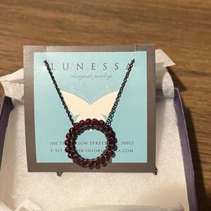Brand New Beautiful LUNESSA Garnet Circle Necklace